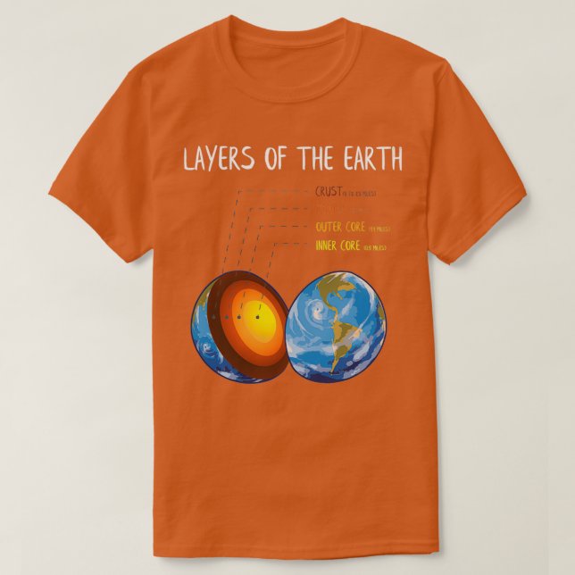Erdkrustschichten für Geo-Gesteinsgeschenk T-Shirt (Design vorne)