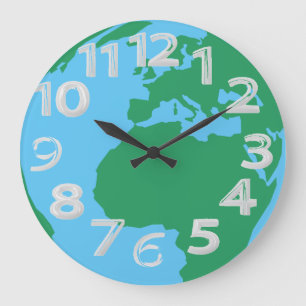 Erdkugel Große Wanduhr