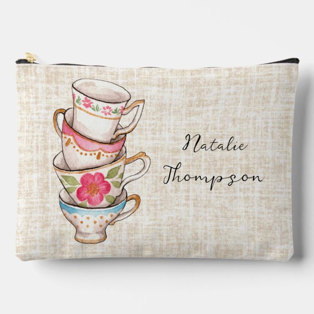 Erdkunstmalerei mit rustikalem Hintergrund Monogra Zubehörtasche (Vorderseite)