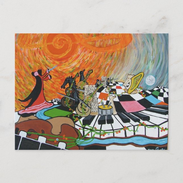 Erdlose Musik Postkarte (Vorderseite)