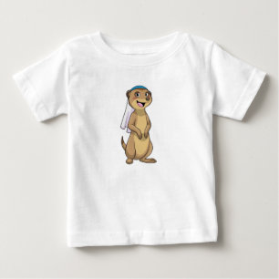 Erdmännchen als Braut mit Schleier Baby T-shirt