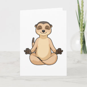 Erdmännchen bei Yoga-Meditation Karte