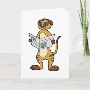 Erdmännchen beim Zeitunglesen Karte