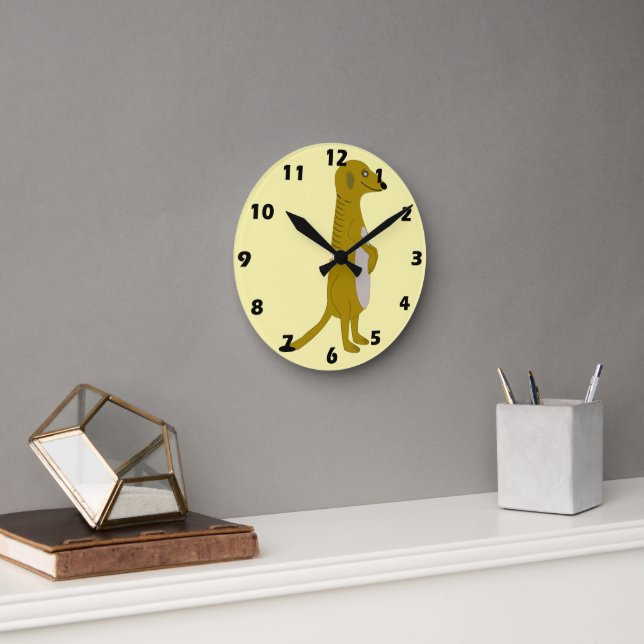 Erdmännchen-Design Runde Wanduhr (Büro)