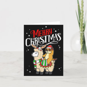 Erdmännchen Frohe Weihnachten Rentier Lama Reiten Karte