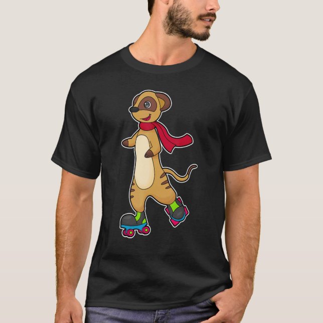 Erdmännchen Inline-Skating Rollschuhe Sport T-Shirt (Vorderseite)