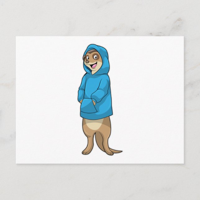 Erdmännchen mit Kapuzenpullover Postkarte (Vorderseite)