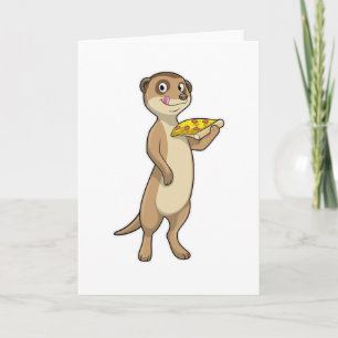 Erdmännchen mit Pizza Karte