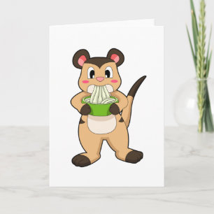 Erdmännchen mit Ramen Karte