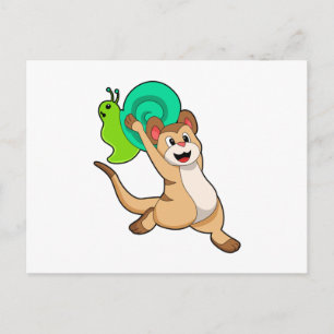 Erdmännchen mit Schnecke.PNG Postkarte