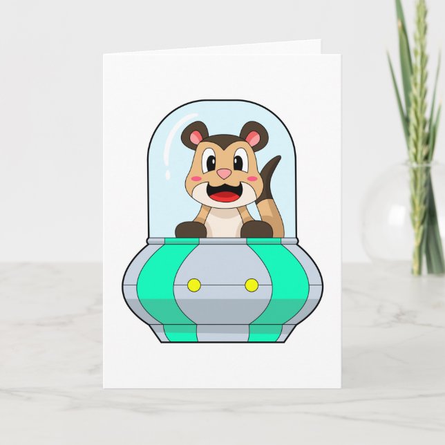 Erdmännchen mit U-Boot Karte (Vorderseite)