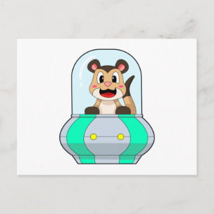 Erdmännchen mit U-Boot Postkarte