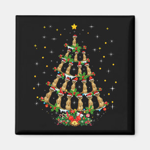 Erdmännchen Tierliebhaber Weihnachten Santa Hut Er Magnet