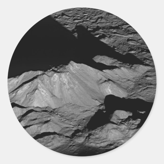 Erdmond-Tycho-Krater-Mittelpeak Runder Aufkleber (Vorderseite)