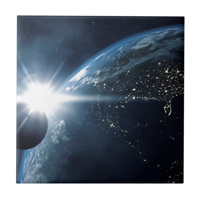 Erdmond und -sonne fliese (Vorderseite)