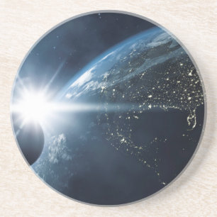 Erdmond und Sonne Getränkeuntersetzer