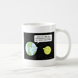 Erdmondmittag der Zeitzone Kaffeetasse