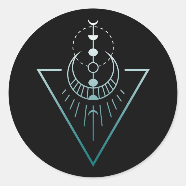 Erdmondphasen Runder Aufkleber (Vorderseite)