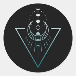 Erdmondphasen Runder Aufkleber