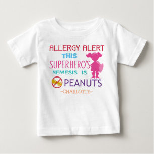 Erdnuss-Allergie-Alarm Superheldinnen individuell Baby T-shirt