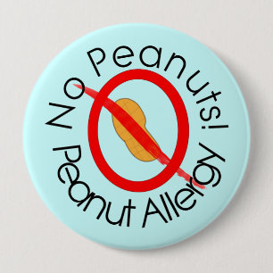 Erdnuss-Allergie-Button-Blau Button