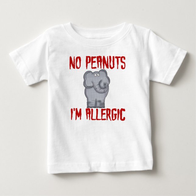 Erdnuss-Allergie-Elefant Baby T-shirt (Vorderseite)