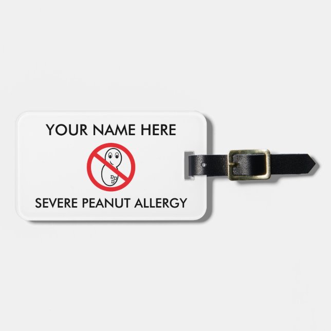 Erdnuss-Allergie ID/ICE Gepäckanhänger (Vorderseite horizontal)