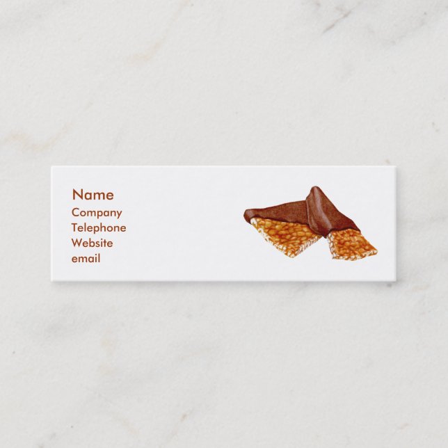 Erdnuss Brittle Business Card Mini Visitenkarte (Vorderseite)
