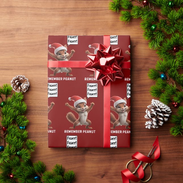 Erdnuss Eichhörnchen Gerechtigkeit MAGA Weihnachte Geschenkpapier (Feiertagsgeschenk)