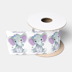 Erdnuss-Elefant-Satin-Band-Spulen-lila aquamariner Satinband