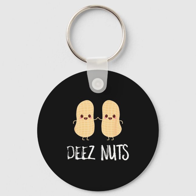 Erdnuss Essen Lustig Kawaii Süß Meme Deez Nuts Sch Schlüsselanhänger (Vorderseite)
