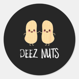 Erdnuss Essen Lustig Kawaii Süß Meme Deez Nuts Wit Runder Aufkleber