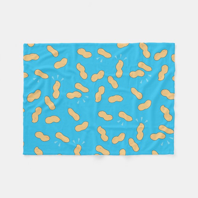 Erdnuss gesunder Snack Muster auf Blue Fleecedecke (Vorderseite (Horizontal))