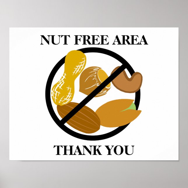 Erdnuss- und Baummanusfreie Zone für Schule oder B Poster (Vorne)