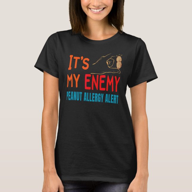 Erdnussallergie Warnhinweis 1 T-Shirt (Vorderseite)