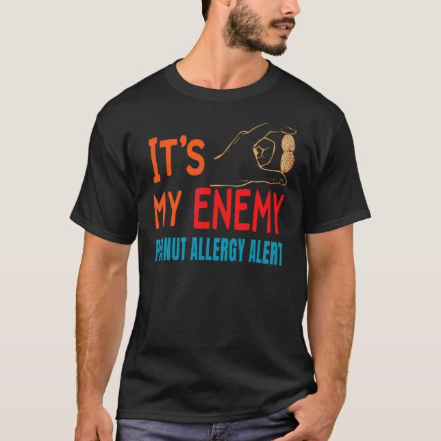 Erdnussallergie Warnhinweis 1 T-Shirt (Vorderseite)