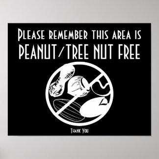 Erdnussbaum-fruchtfreie Zone, Nut frei Poster