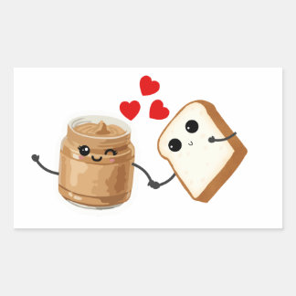 Erdnussbutter auf meinem Toast-Aufkleber Rechteckiger Aufkleber