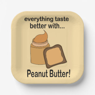 Erdnussbutter-Brot Essen Cute Party Pappteller