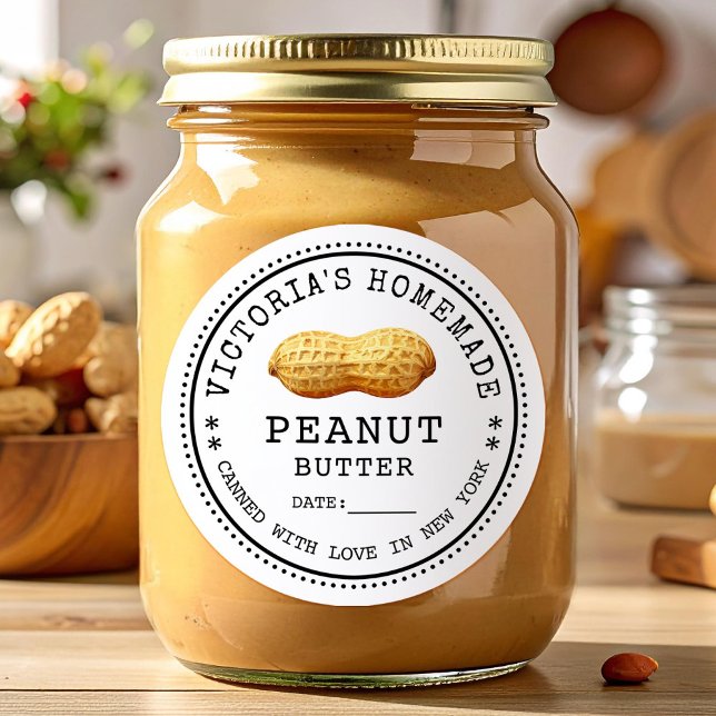 Erdnussbutter-Einmachen Runder Aufkleber (Von Creator hochgeladen)