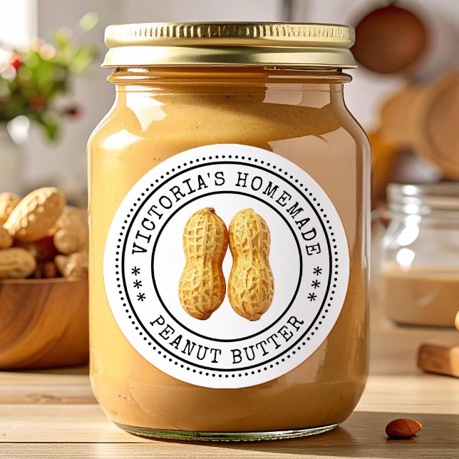 Erdnussbutter-Einmachen Runder Aufkleber (Von Creator hochgeladen)