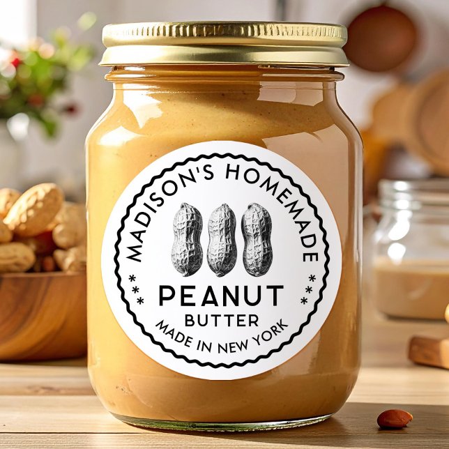 Erdnussbutter-Einmachen Runder Aufkleber (Von Creator hochgeladen)