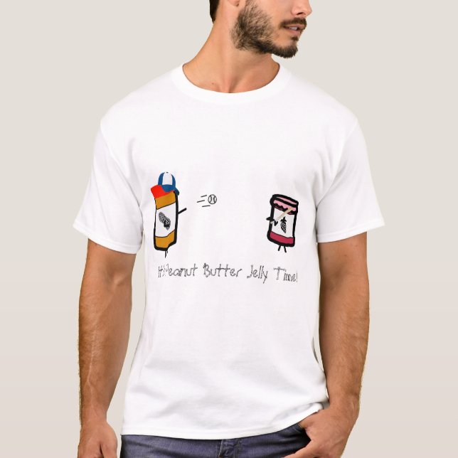 Erdnussbutter-Gelee mit einem Baseballschläger T-Shirt (Vorderseite)