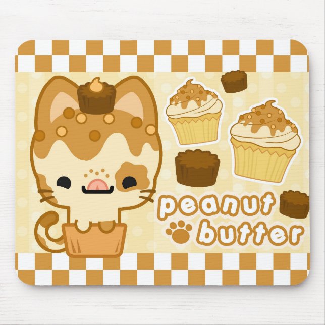 Erdnussbutter-Kuchen-Miezekatze Mousepad (Vorne)