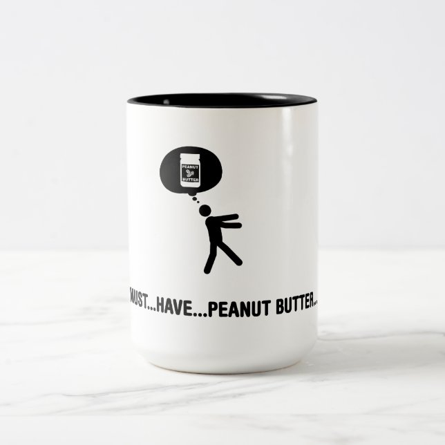 Erdnussbutter-Liebhaber Zweifarbige Tasse (Mittel)