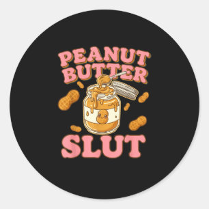 Erdnussbutter Lustige Erdnussbutter-Liebhaber-Bekl Runder Aufkleber