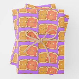 Erdnussbutter und Erdbeere Jelly Toast Geschenkpapier Set