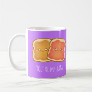 Erdnussbutter und Erdbeere Jelly Toast Kaffeetasse