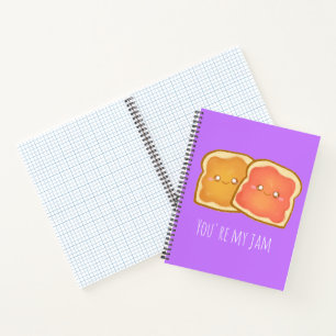 Erdnussbutter und Erdbeere Jelly Toast Notizbuch