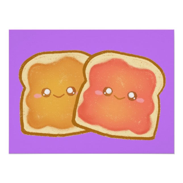 Erdnussbutter und Erdbeere Jelly Toast Poster (Vorderseite)